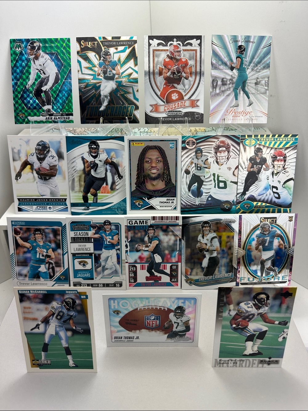 Trevor Lawrence Rookie card + Thomas Jr./ Jones-Drew/McCardell Jaguars lot of 17
